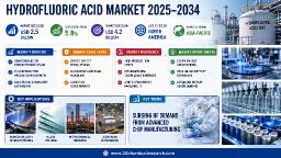 Global Hydrofluoric Acid Market to Reach USD 4.2 Billion by 2034 from USD 2.5 Billion in 2025 at 5.8% CAGR