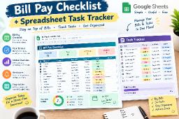 Bill Pay Checklist & Spreadsheet Task Tracker