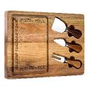 How does the natural grain of a high-quality acacia wood cutting board enhance luxury food presentation?